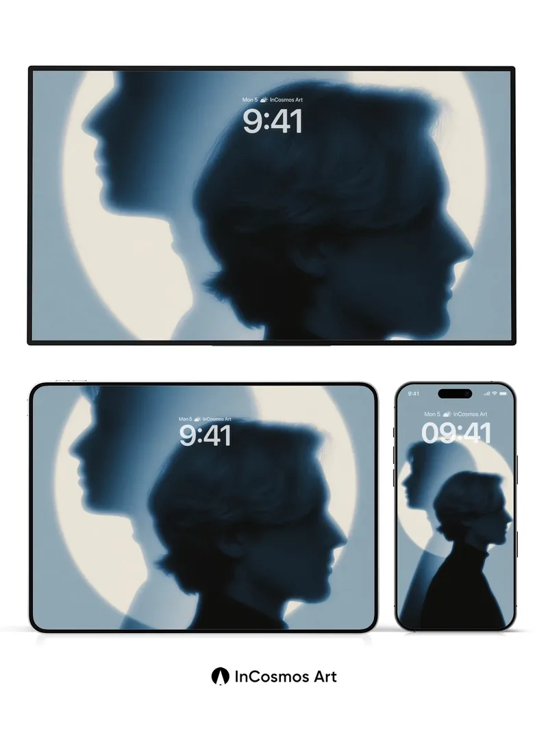 Echoing Silhouette Wallpaper with Lunar Halo