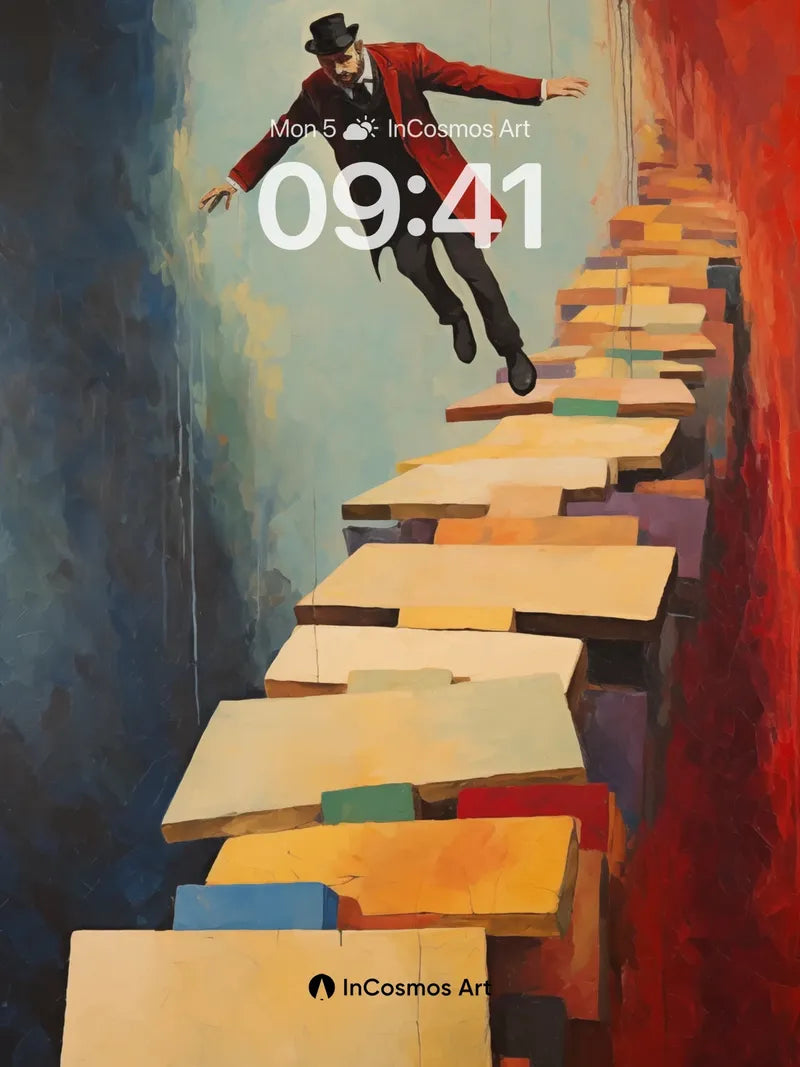 Leap of Faith Wallpaper with Floating Steps
