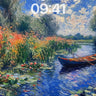 Serene Waterlily Wallpaper with Monet's Brushstrokes wallpaper for iPhone, iPad & Mac