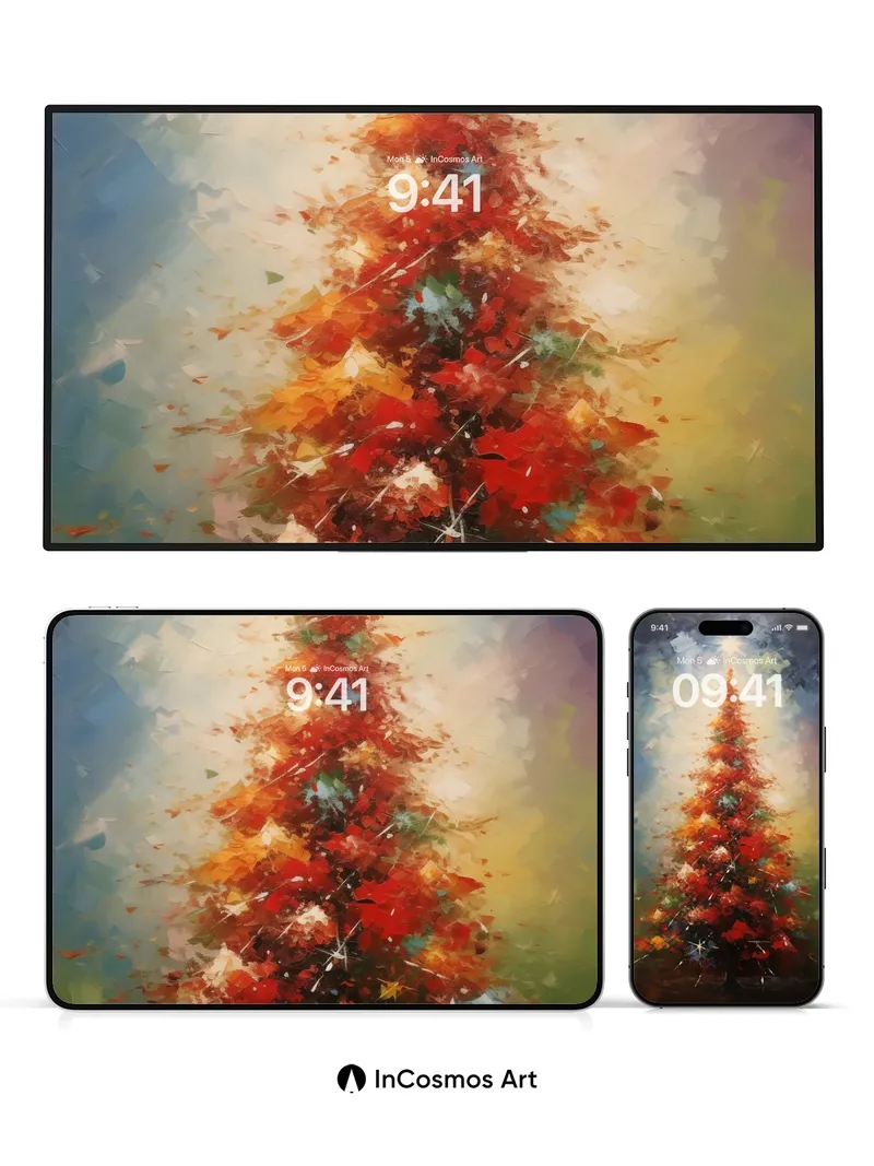 Starlit Ember Wallpaper with Crimson Canopy