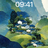 Serenity Valley Wallpaper with Ink-Brush Texture wallpaper for iPhone, iPad & Mac