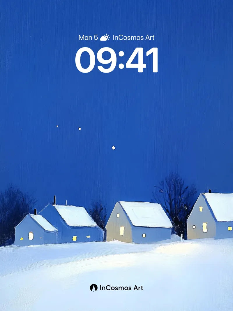 Silent Snowfall Wallpaper with Moonlit Hues