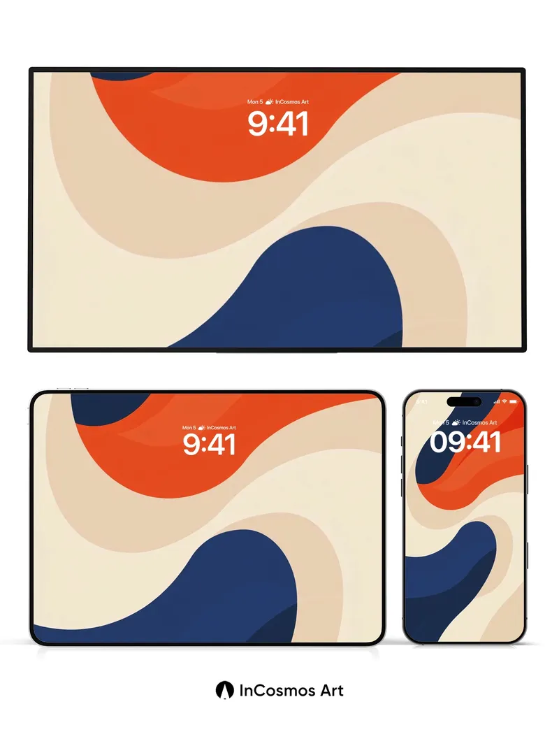 Crimson Current Wallpaper with Deep Blue Undertones