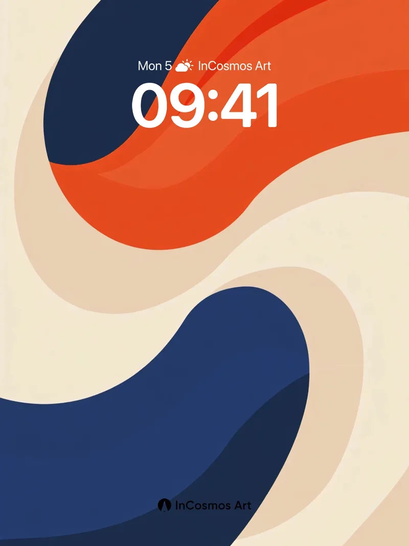 Crimson Current Wallpaper with Deep Blue Undertones