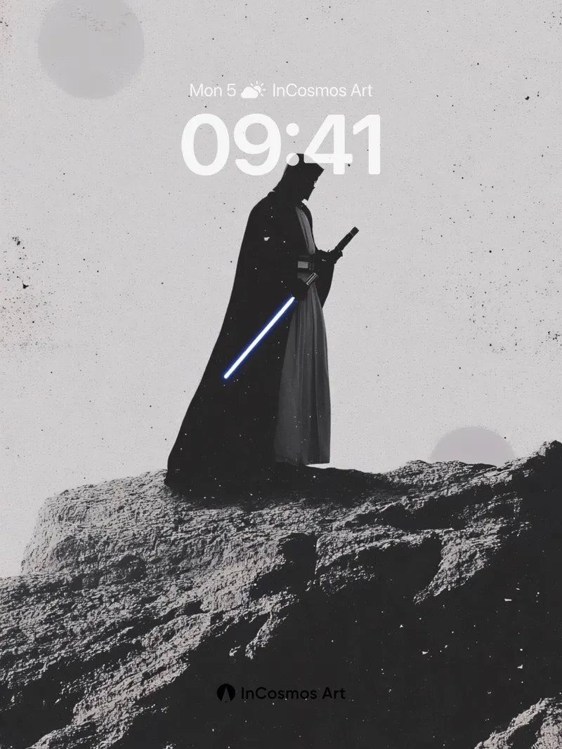 Silent Sentinel Wallpaper with Cosmic Glow