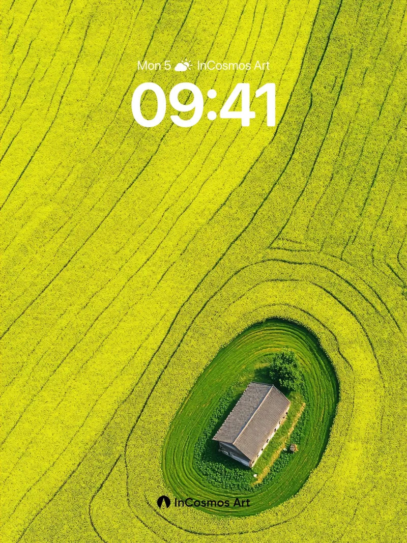 Serenity Spiral Wallpaper with Hidden Farmhouse