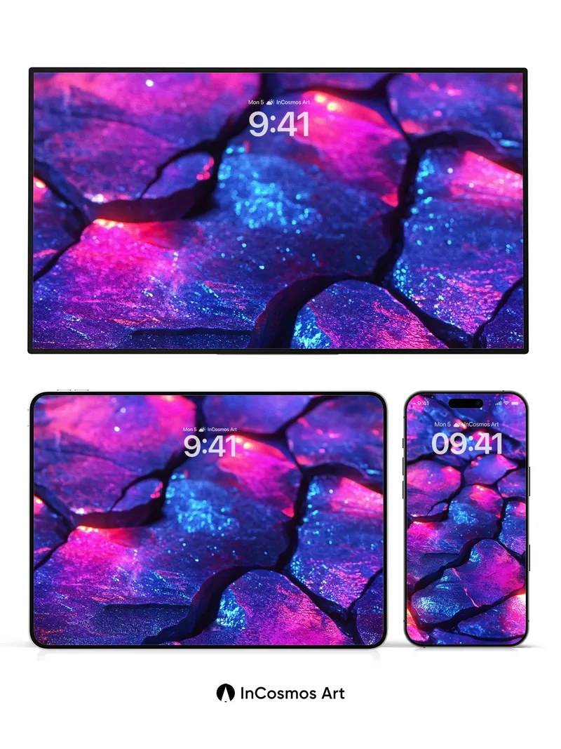 Neon Fracture Wallpaper with Cosmic Veins