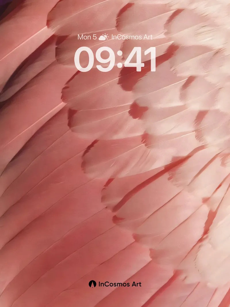 Crimson Feather Wallpaper with Soft Light Veil