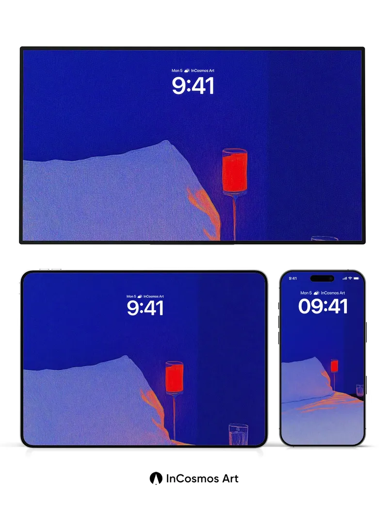 Cobalt Hush Wallpaper with Neon Pulse