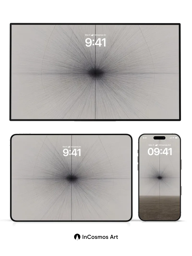 Void Bloom Wallpaper with Radiant Lines