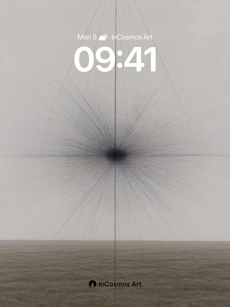 Void Bloom Wallpaper with Radiant Lines