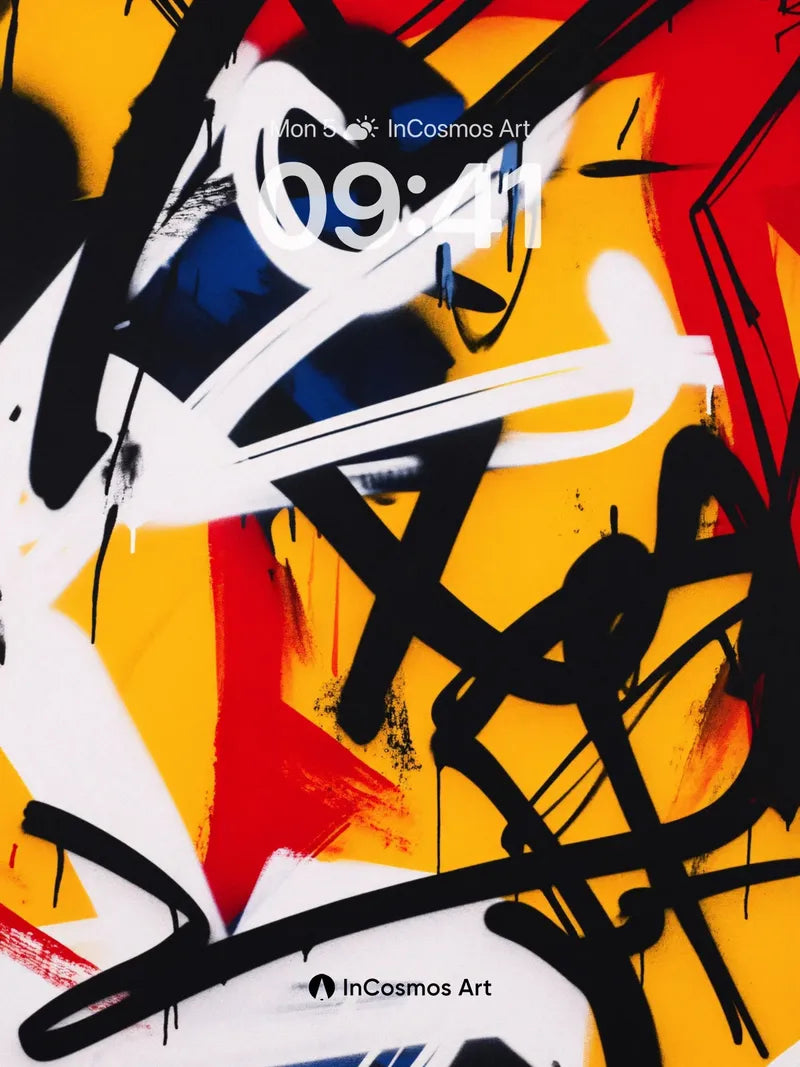 Electric Chaos Wallpaper with Dripping Lines