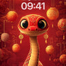Crimson Serpent Wallpaper with Hanging Lanterns wallpaper for iPhone, iPad & Mac