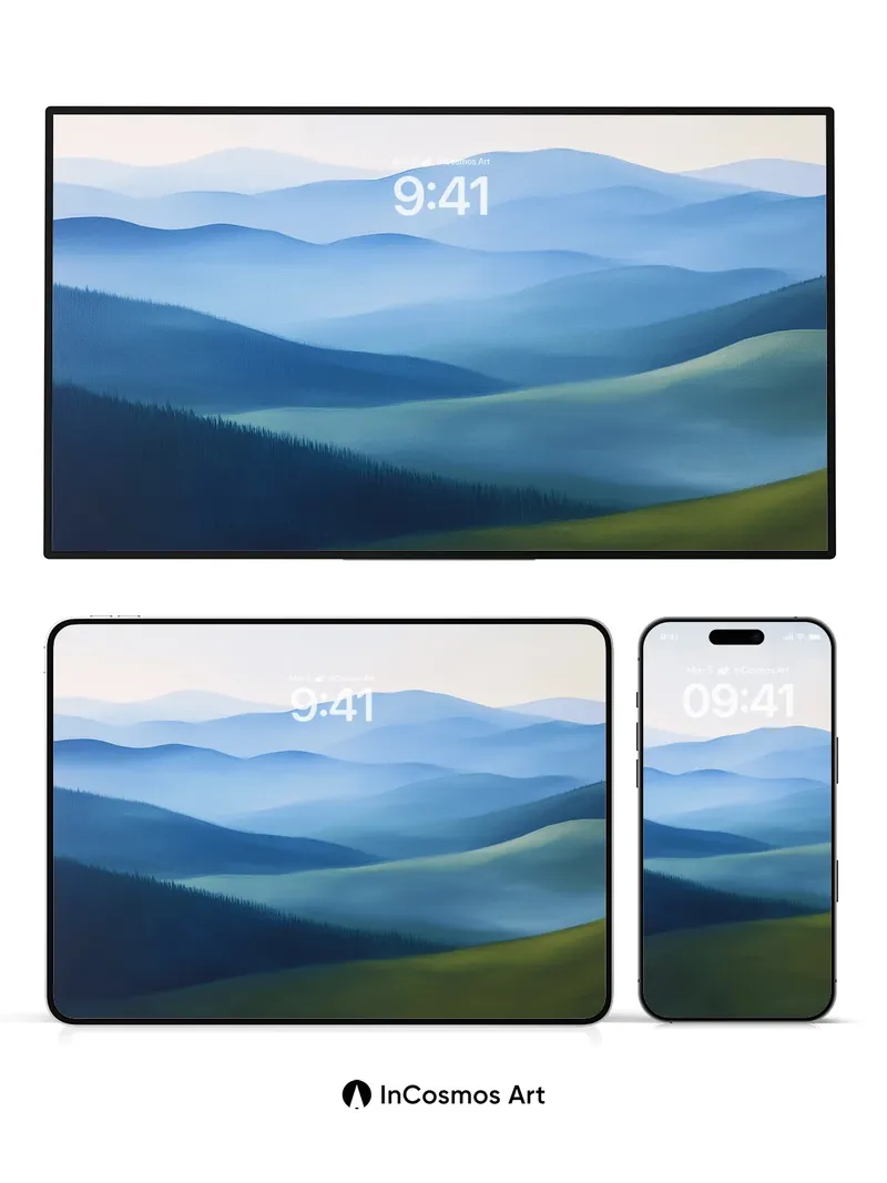 Serenity Ridge Wallpaper with Mist-Weave Depths