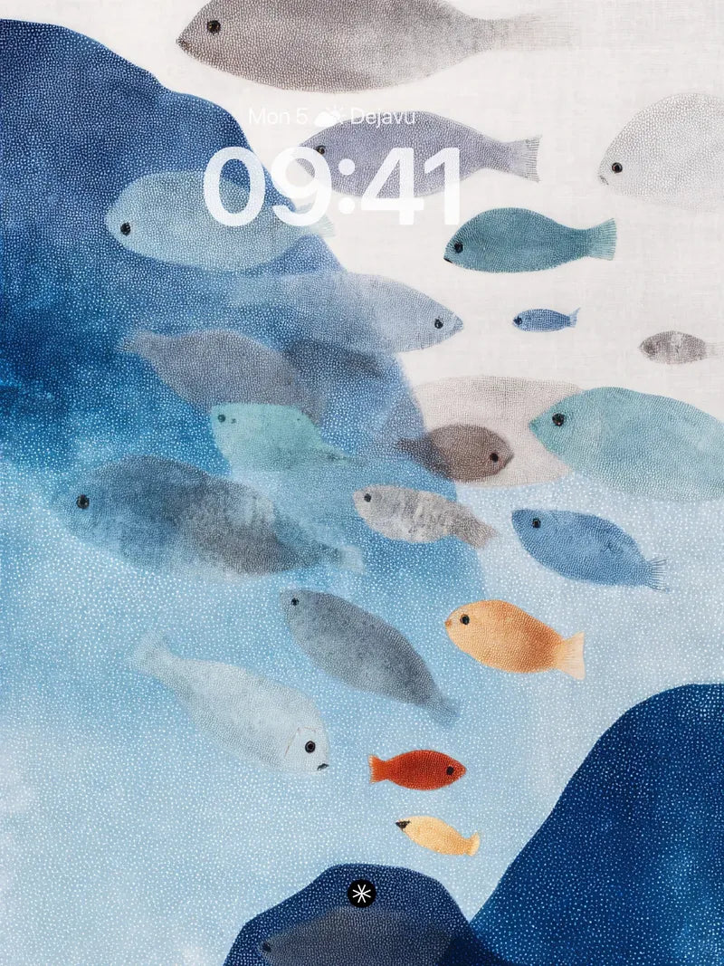 Serene School of Fish Ocean Background Art