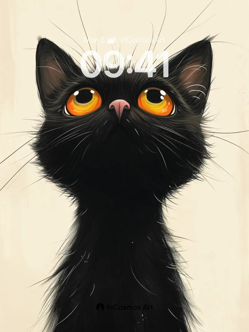 Whispering Shadow Wallpaper with Amber Eyes