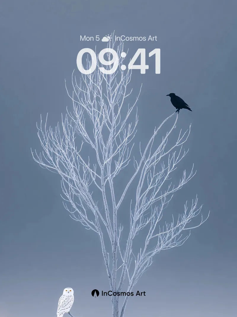 Silent Watch Wallpaper with Frost-etched Branches