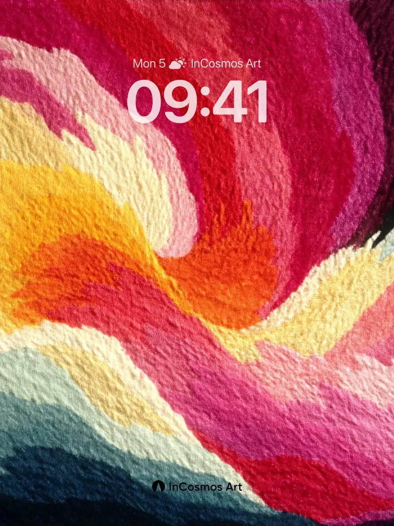 Velvet Flame Wallpaper with Swirling Hues