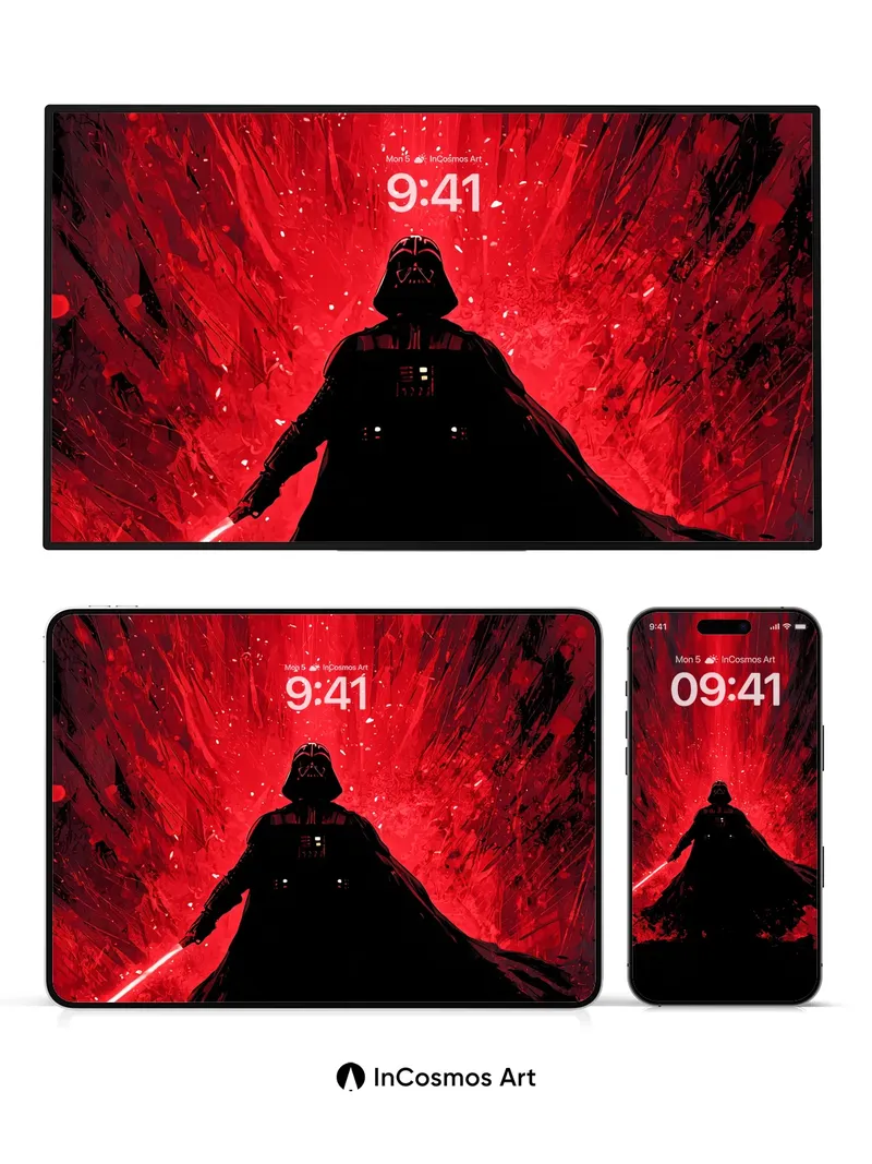 Crimson Abyss Wallpaper with Shadowed Silhouette