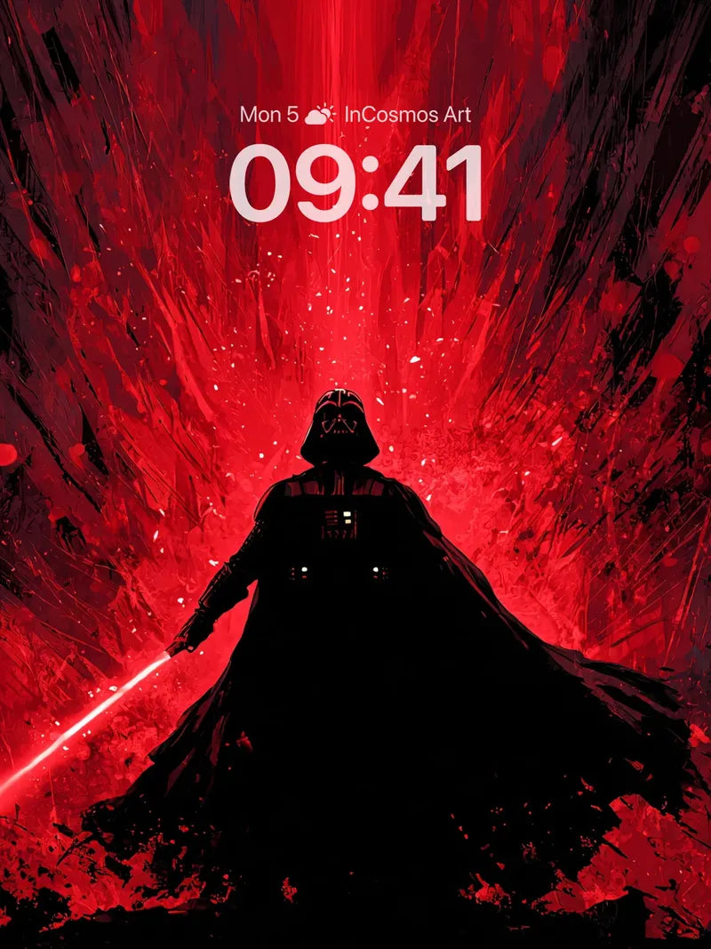 Crimson Abyss Wallpaper with Shadowed Silhouette