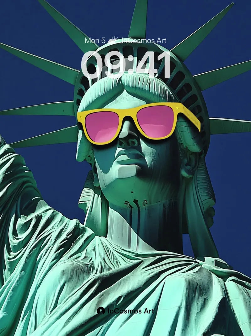 Playful Icon Wallpaper with Neon Sunglasses