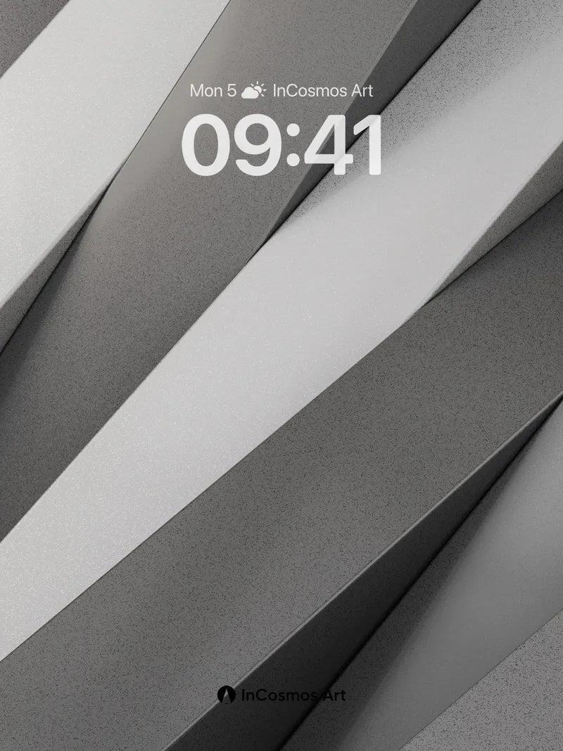 Monochrome Geometry Wallpaper with Shadowed Depth