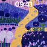 Whimsical Garden Wallpaper with Embroidered Pathways wallpaper for iPhone, iPad & Mac