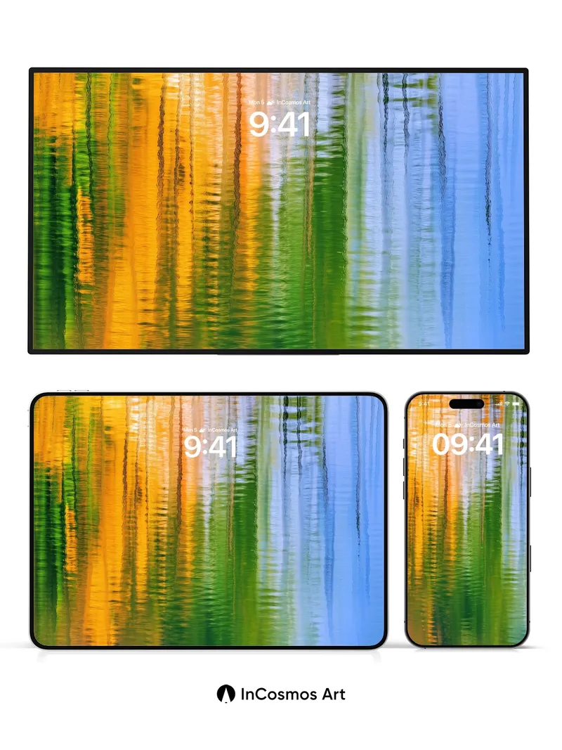 Serenity Reflection Wallpaper with Liquid Light