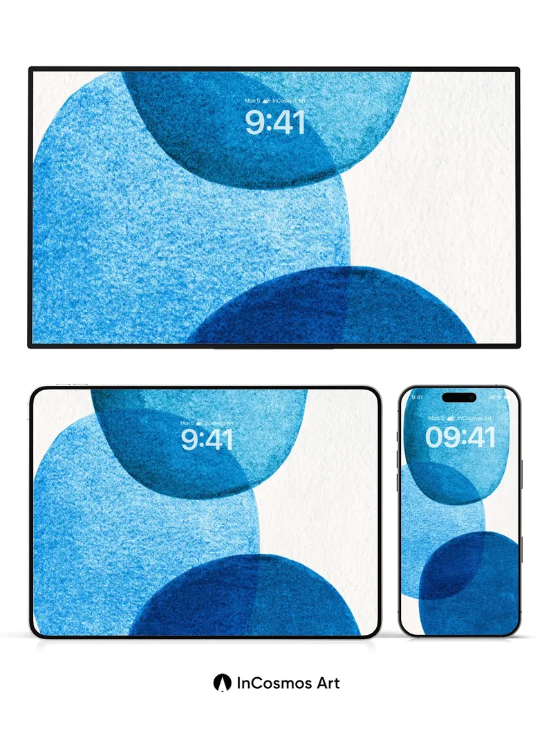 Serenity Blueprint Wallpaper with Watercolor Depth