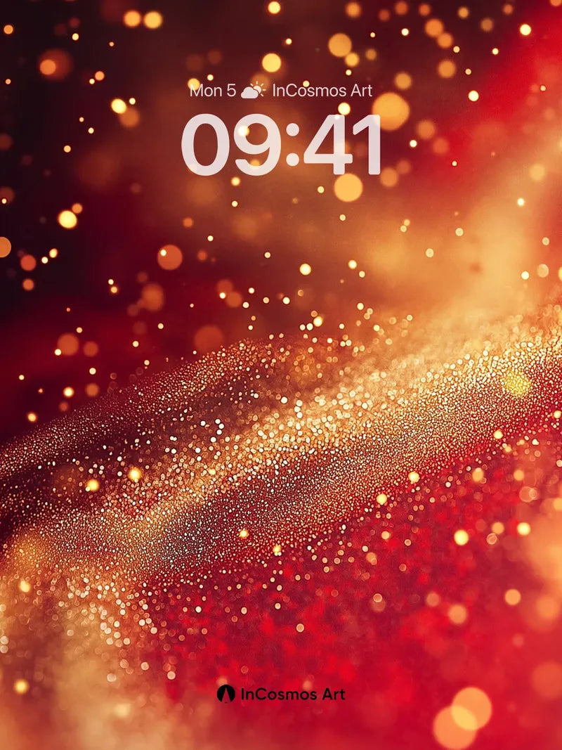 Crimson Nebula Wallpaper with Golden Dust Trails wallpaper for iPhone, iPad & Mac