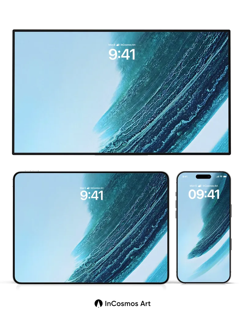 Serenity Wave Wallpaper with Oceanic Depth