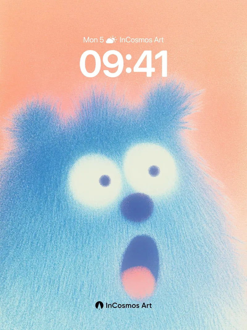 Surprised Fluff Wallpaper with Gradient Hush