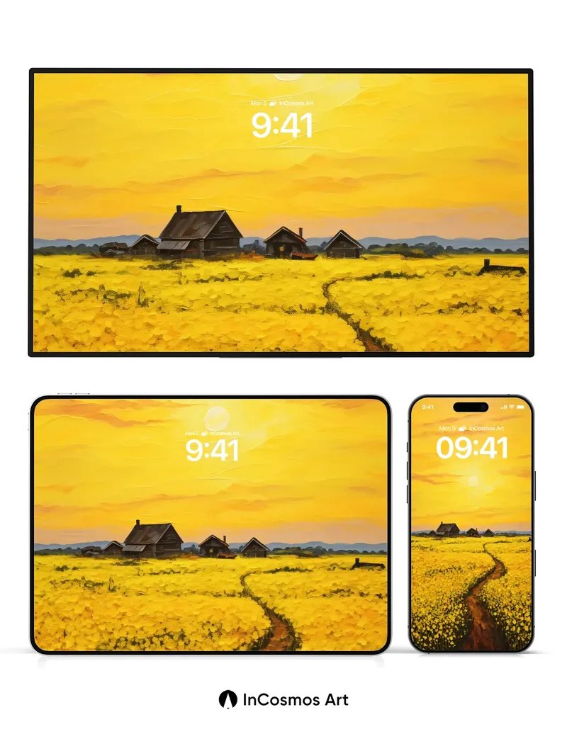 Golden Hush Wallpaper with Sunlit Path