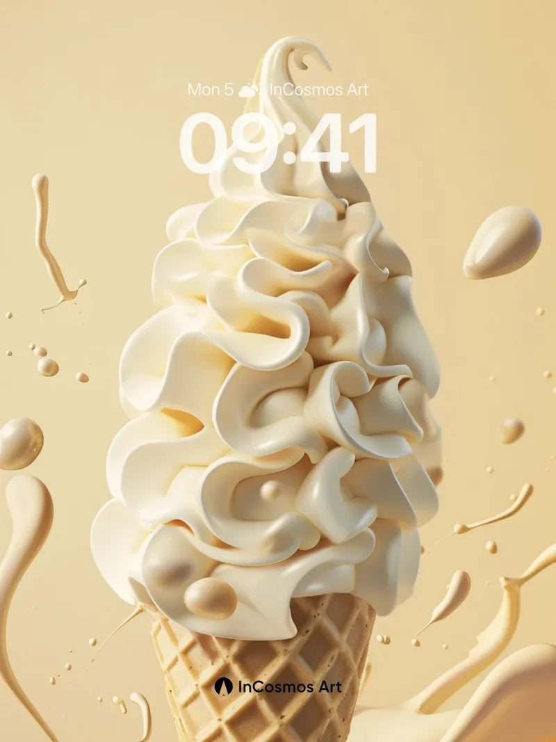 Creamy Reverie Wallpaper with Floating Whirls wallpaper for iPhone, iPad & Mac