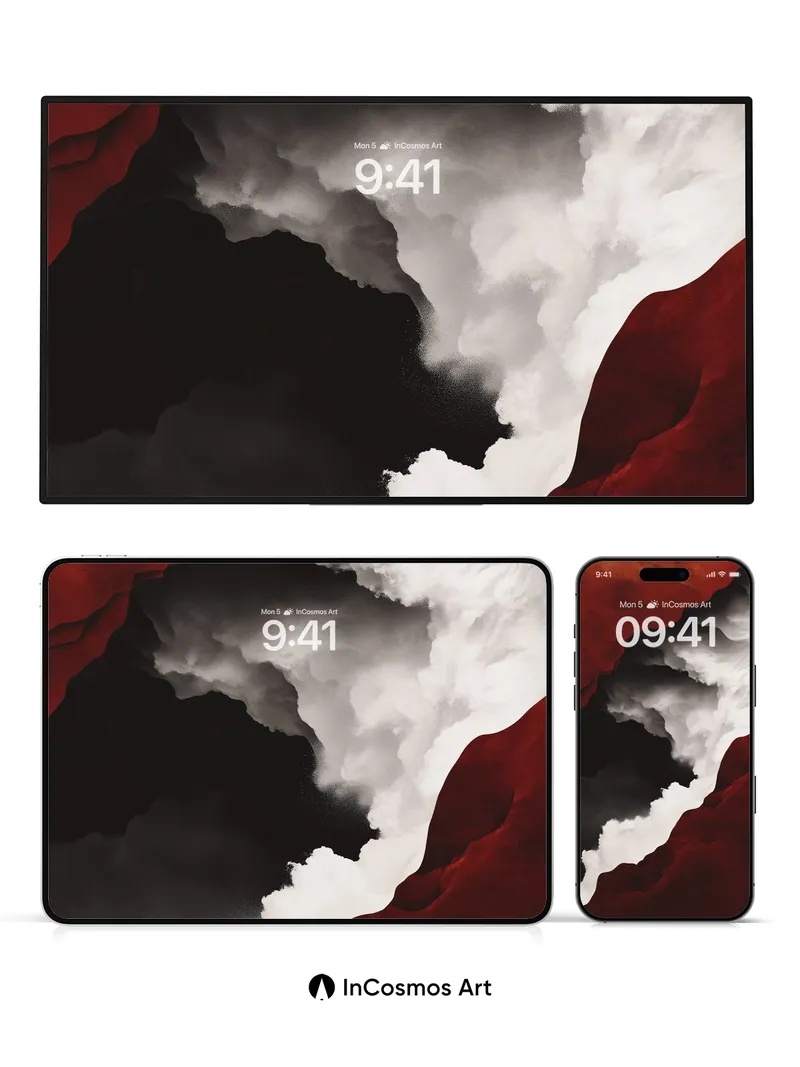 Obsidian Veil Wallpaper with Cloud Rift