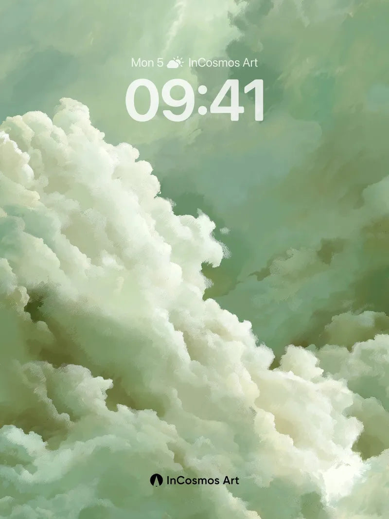 Serene Cloudscape Wallpaper with Ethereal Light wallpaper for iPhone, iPad & Mac