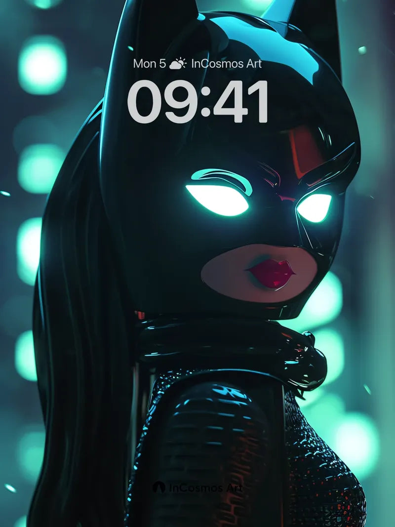 Neon Shadow Wallpaper with Glowing Eyes