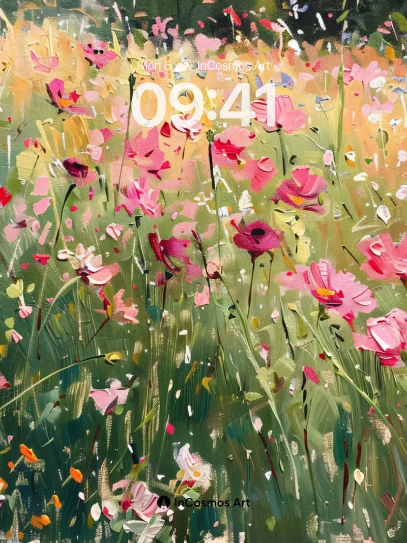 Whispering Meadow Wallpaper with Sunlit Petals