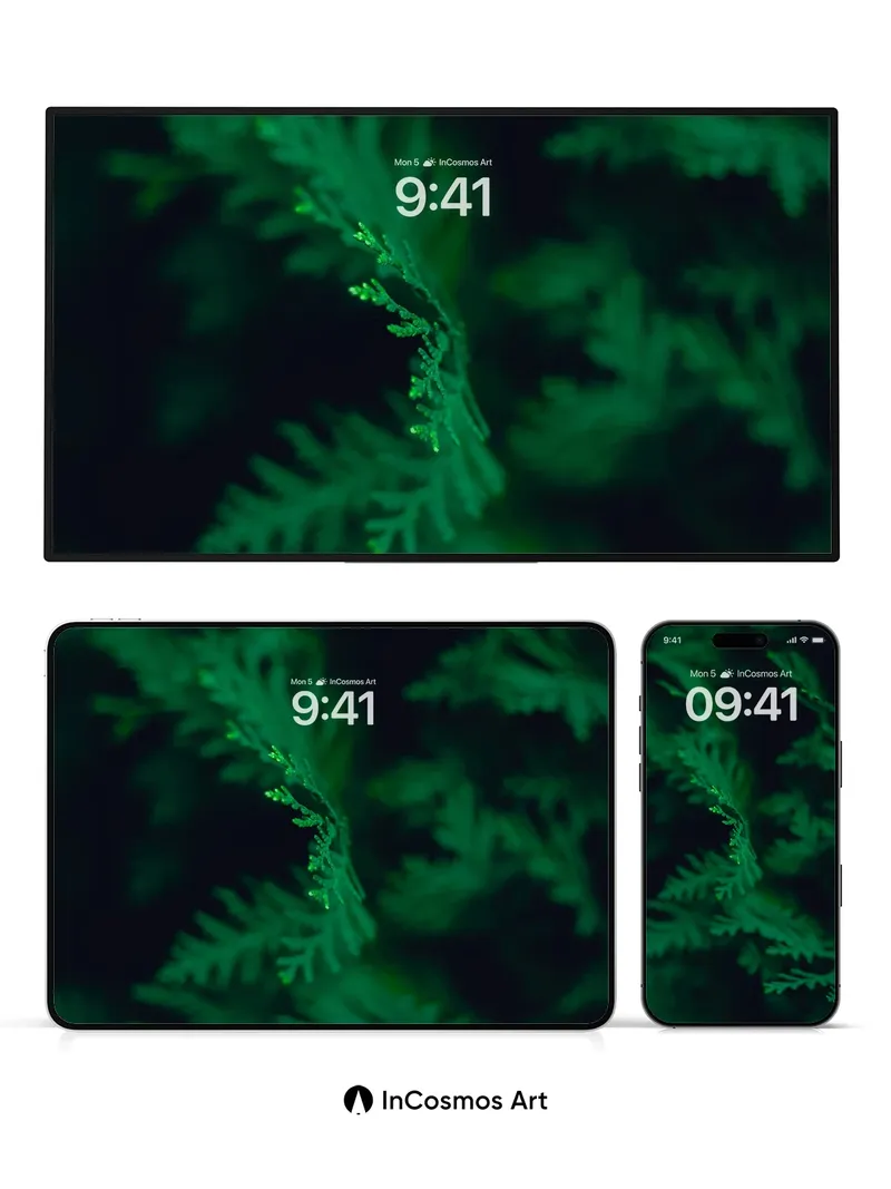 Whispering Fern Wallpaper with Midnight Veil