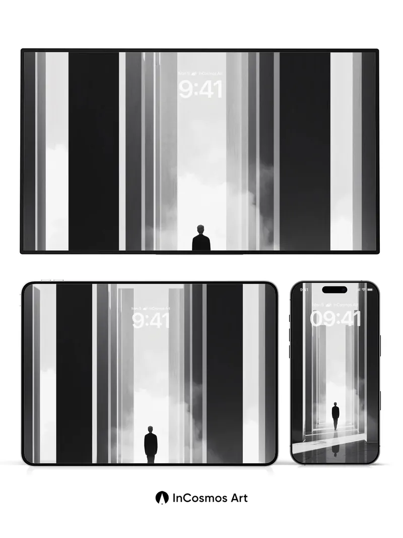 Silent Monolith Wallpaper with Ethereal Light