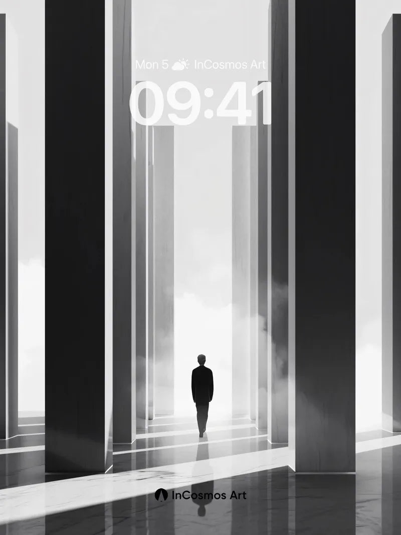 Silent Monolith Wallpaper with Ethereal Light