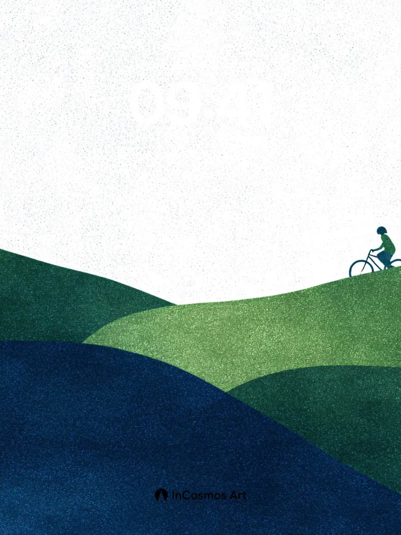 Serenity Ridge Wallpaper with Cyclist Silhouette