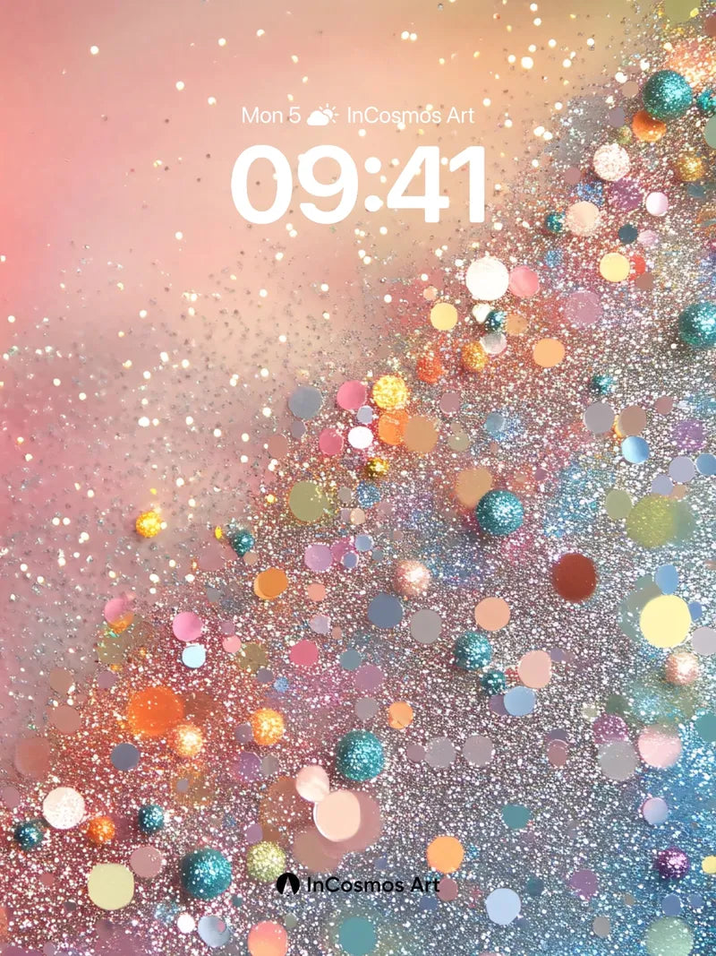 Luminous Drift Wallpaper with Cosmic Confetti