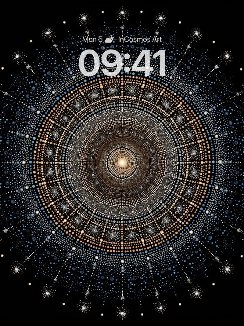 Cosmic Lattice Wallpaper with Radiant Nodes