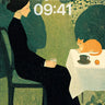Serenity Garden Wallpaper with Orange Cat wallpaper for iPhone, iPad & Mac