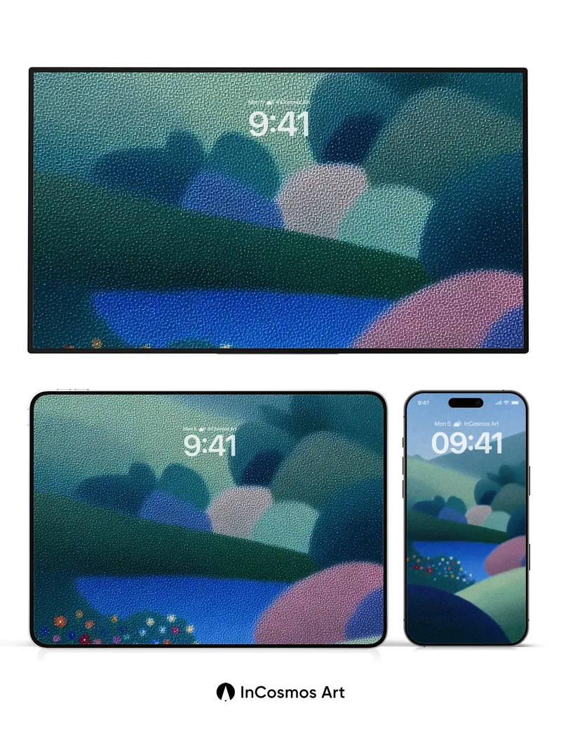 Whispering Hills Wallpaper with Dotted Light