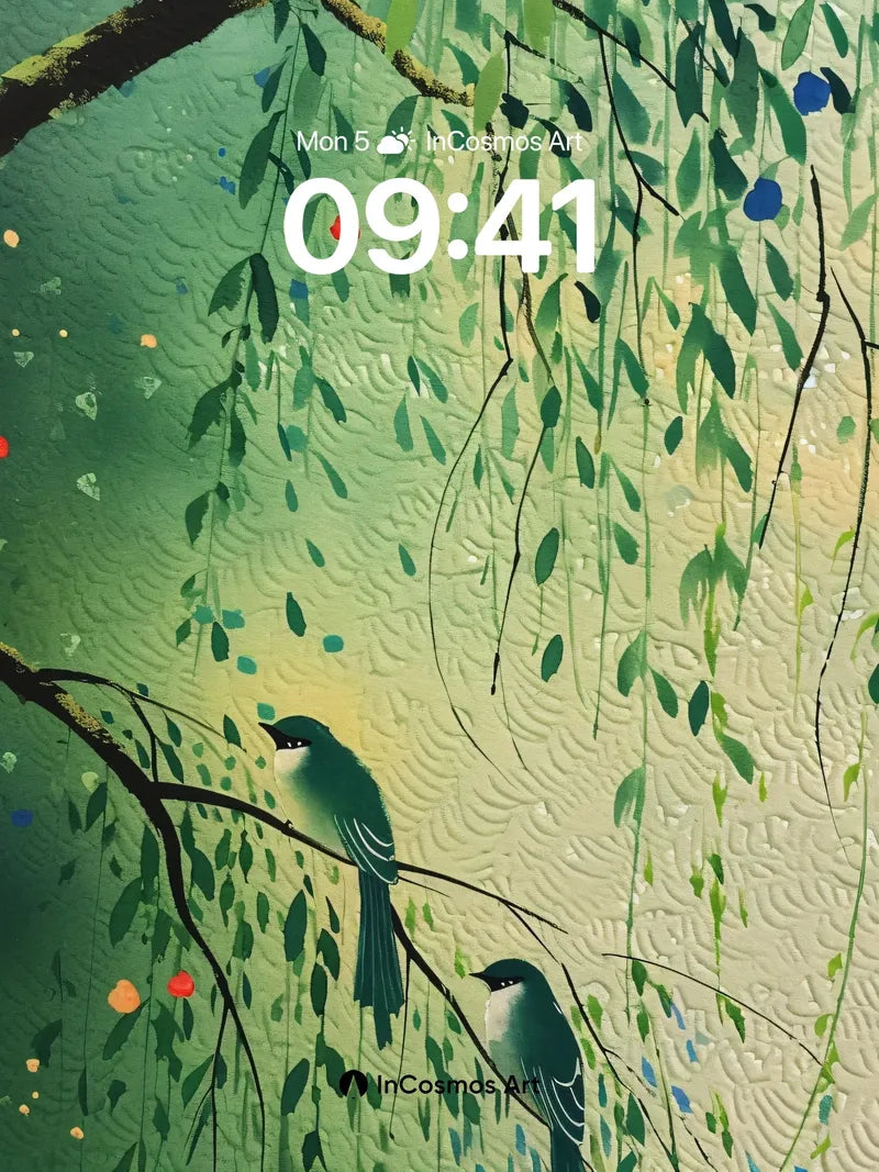 Whispering Willow Wallpaper with Dappled Light