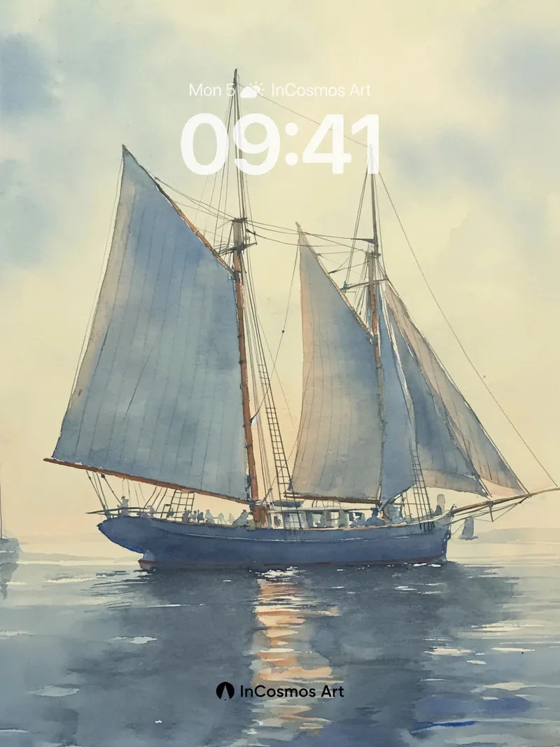 Serenity Sails Wallpaper with Distant Horizons