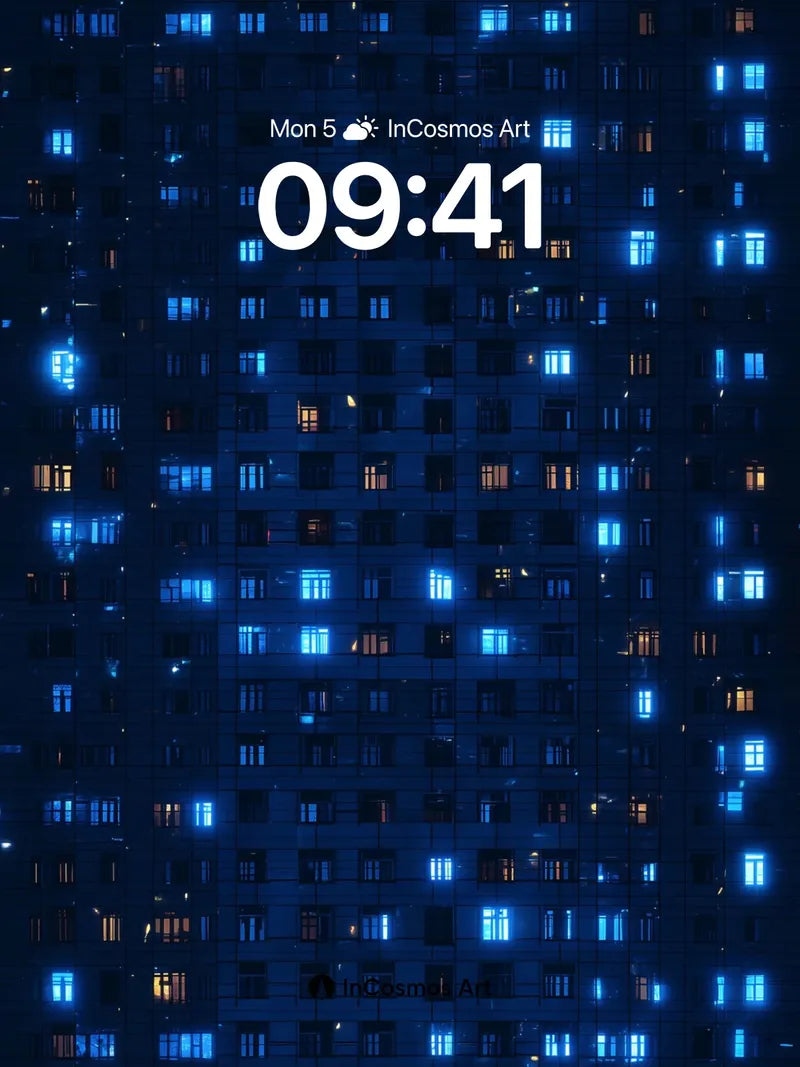 Neon Grid Wallpaper with Silent Pulse