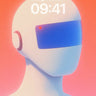 Neon Silence Wallpaper with Glowing Visor wallpaper for iPhone, iPad & Mac